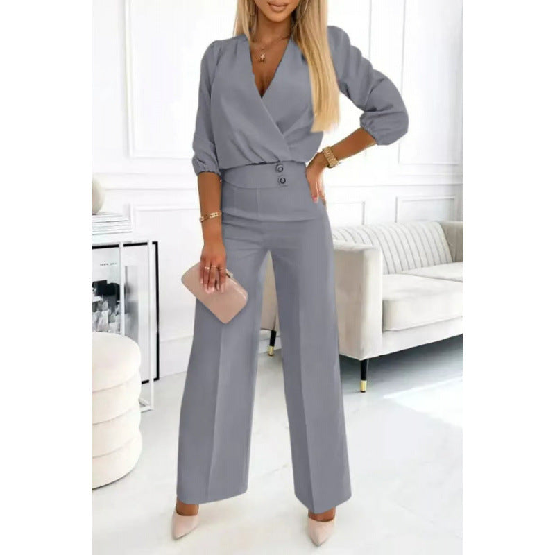 Combinaison élégante Femme Large Jambe Robe de Soirée