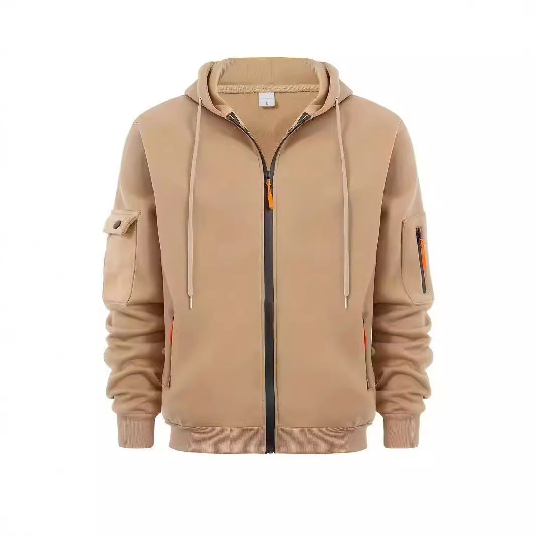 Herren Outdoor Jacke Praktisch Reißverschluss Taschen - IdealeKleiden