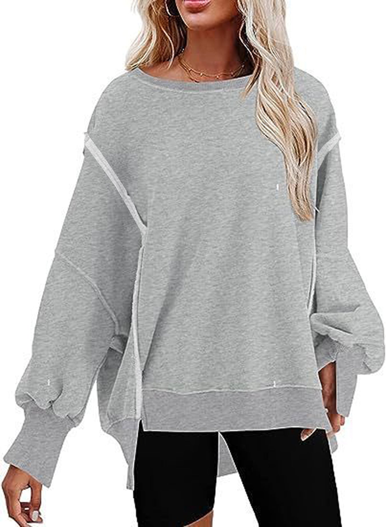 Sweat-shirt Femme Décontracté Confortable avec Fentes