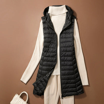 Gilet matelassé élégant avec capuche et coupe confortable