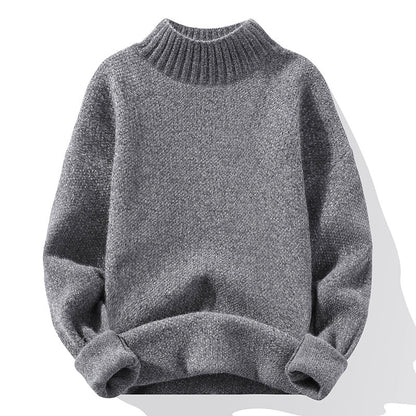 Pull col haut Femme maille côtelée de qualité douce