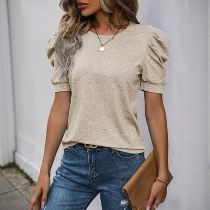 T-shirt élégant pour femme à manches bouffantes