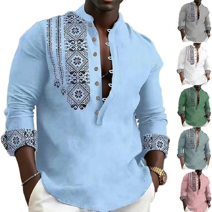 Herren Hemd Langarm Ethno Style Modern - IdealeKleiden