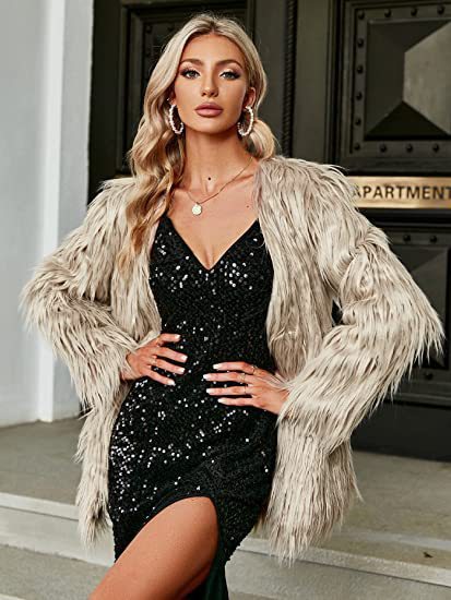 Veste de luxe en fausse fourrure pour femmes Douce et élégante