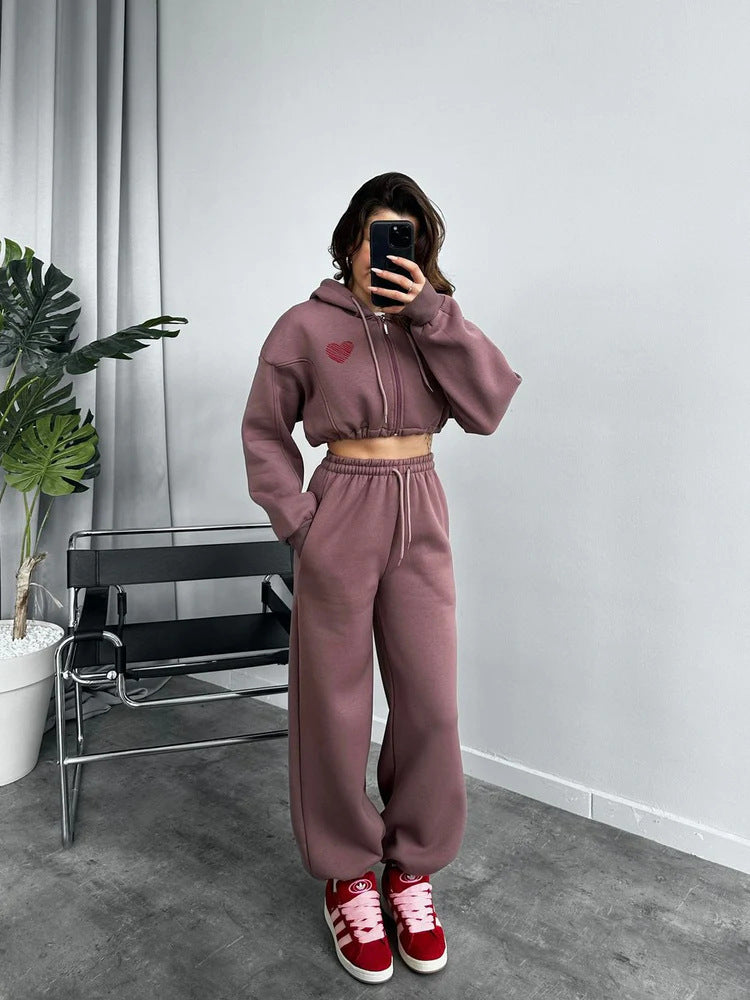 Ensemble de survêtement femme : sweat à capuche et pantalon de jogging confortable