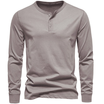 Haut à manches longues pour homme, moderne, boutonné, élégant