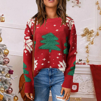 Pull de Noël Femme Motif Flocons Festif