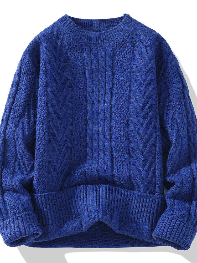 Pull en maille pour homme, coupe moderne, motif côtelé, design élégant