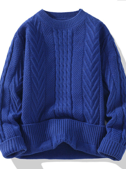 Pull en maille pour homme, coupe moderne, motif côtelé, design élégant