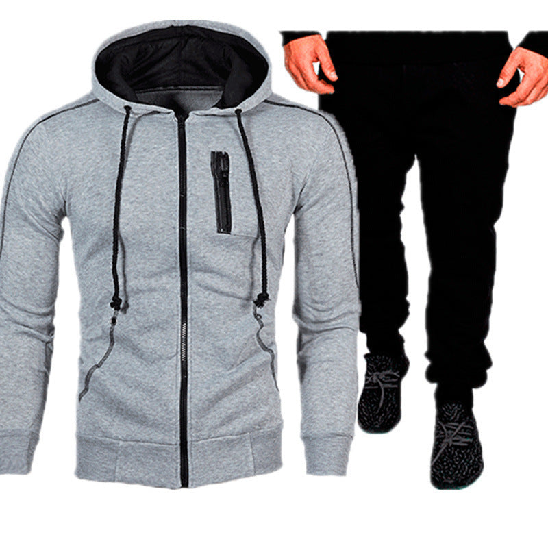 Ensemble survêtement homme : veste à capuche et pantalon de jogging