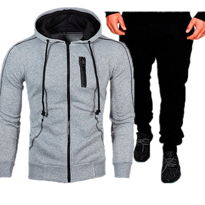 Ensemble survêtement homme : veste à capuche et pantalon de jogging