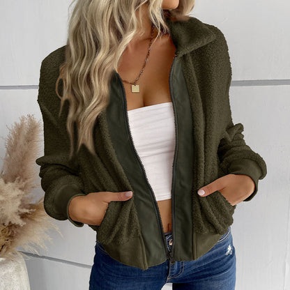 Veste polaire douce chaude pour femme