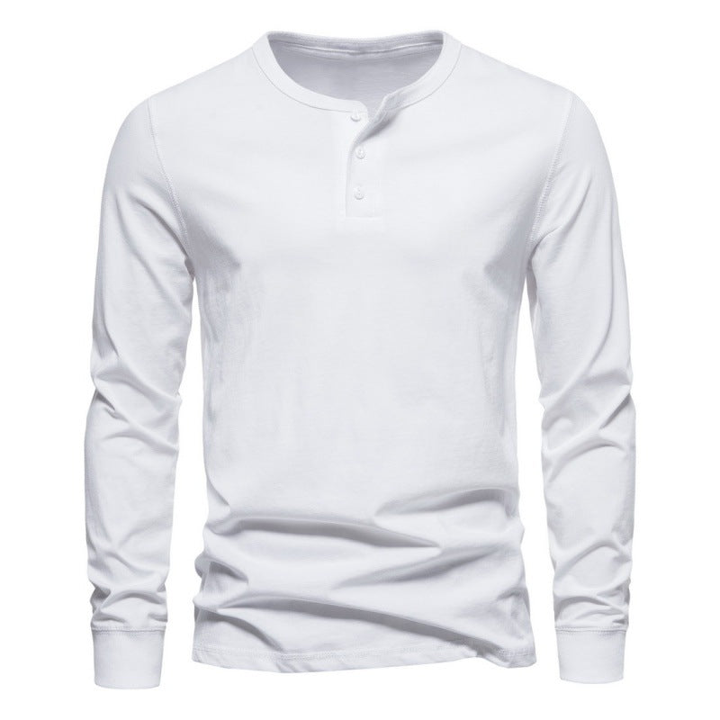 Haut à manches longues pour homme, moderne, boutonné, élégant
