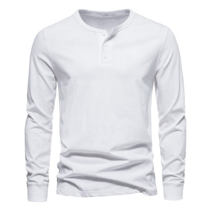 Haut à manches longues pour homme, moderne, boutonné, élégant