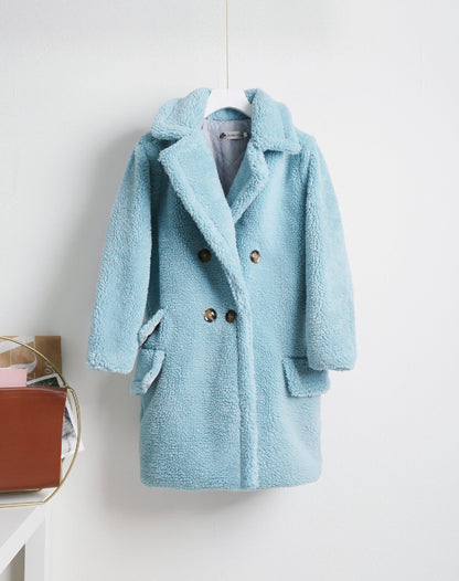 Manteau d'hiver chaud pour femme avec double boutonnage
