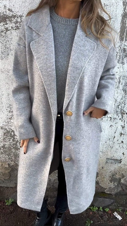 Manteau oversize doux pour femme en mélange de laine