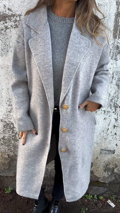 Manteau oversize doux pour femme en mélange de laine