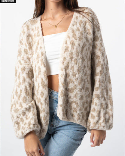 Cardigan pour femme motif léopard style tendance