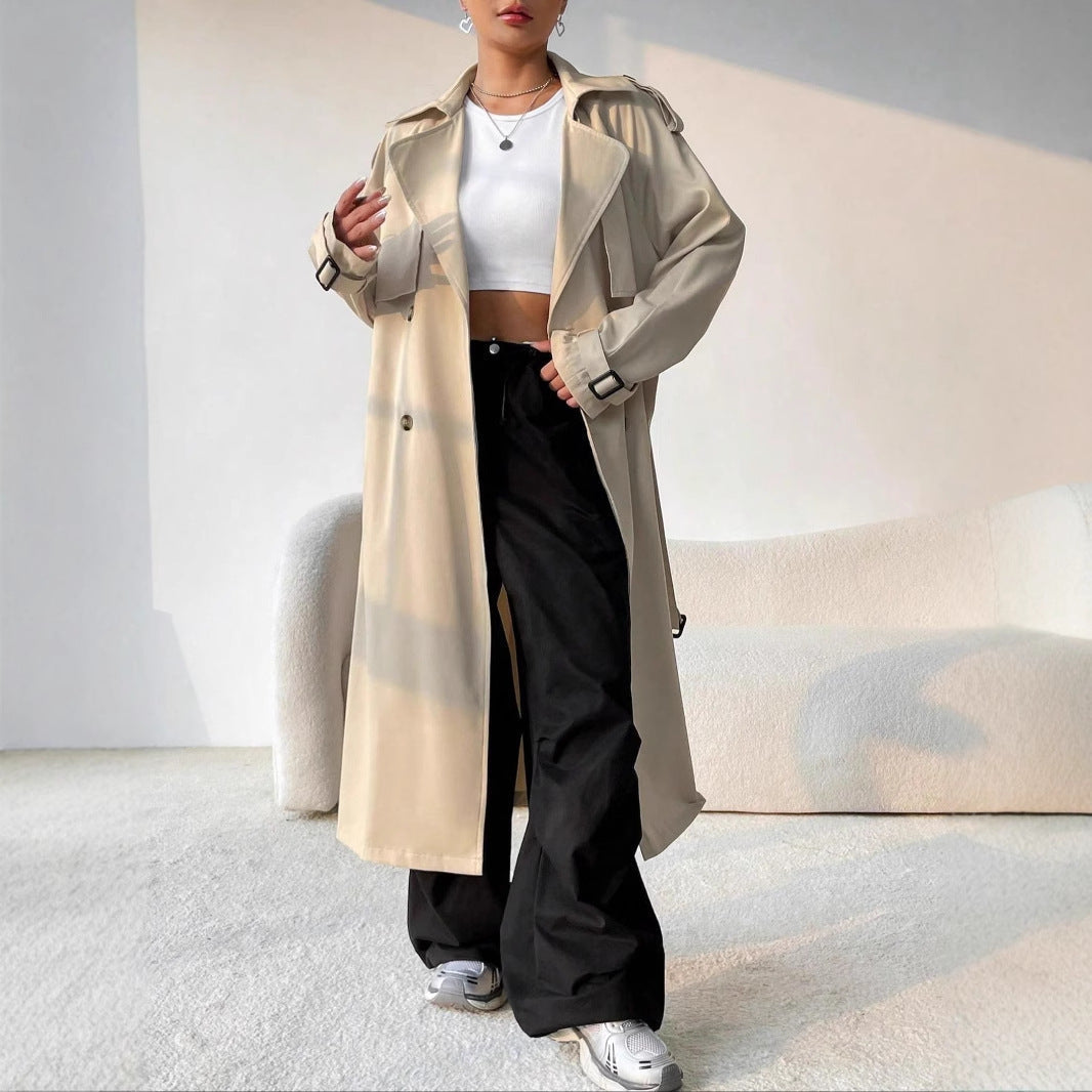 Eleganter Damen Trenchcoat Doppelter Knopf - IdealeKleiden