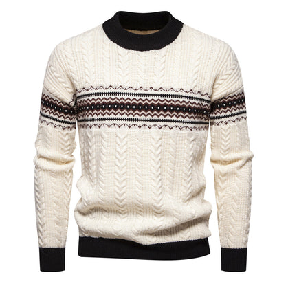 Pull en maille tressée moderne pour homme au design élégant