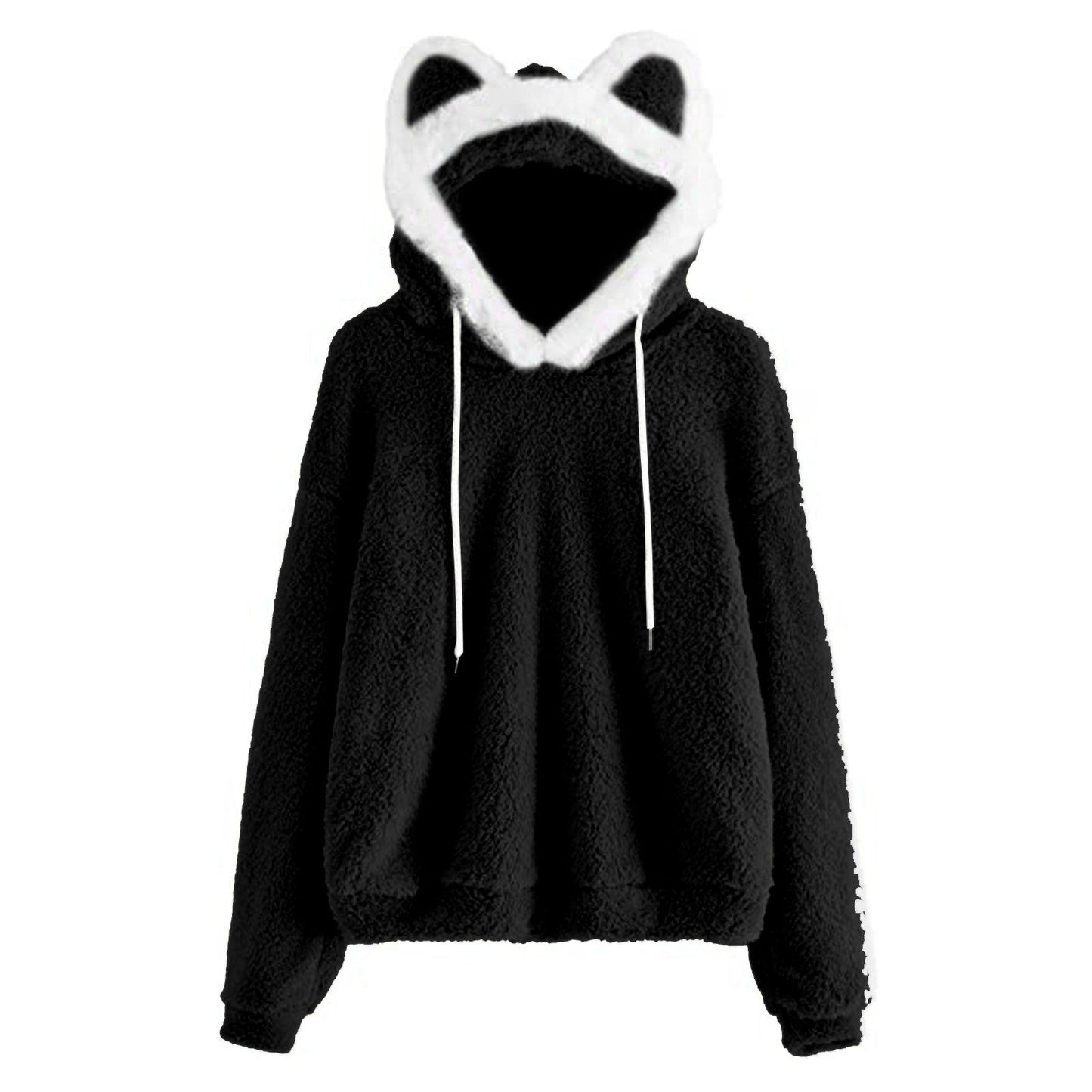 Sweat à capuche femme doux avec tête de chat mignonne