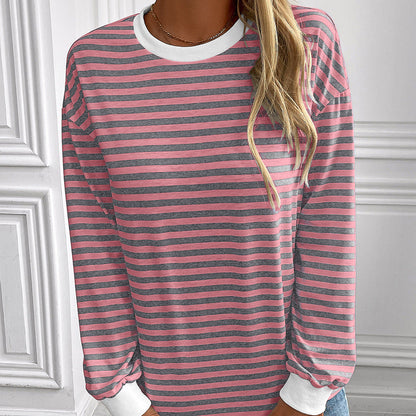 Pull Femme Rayures Longues Confortable Oversize