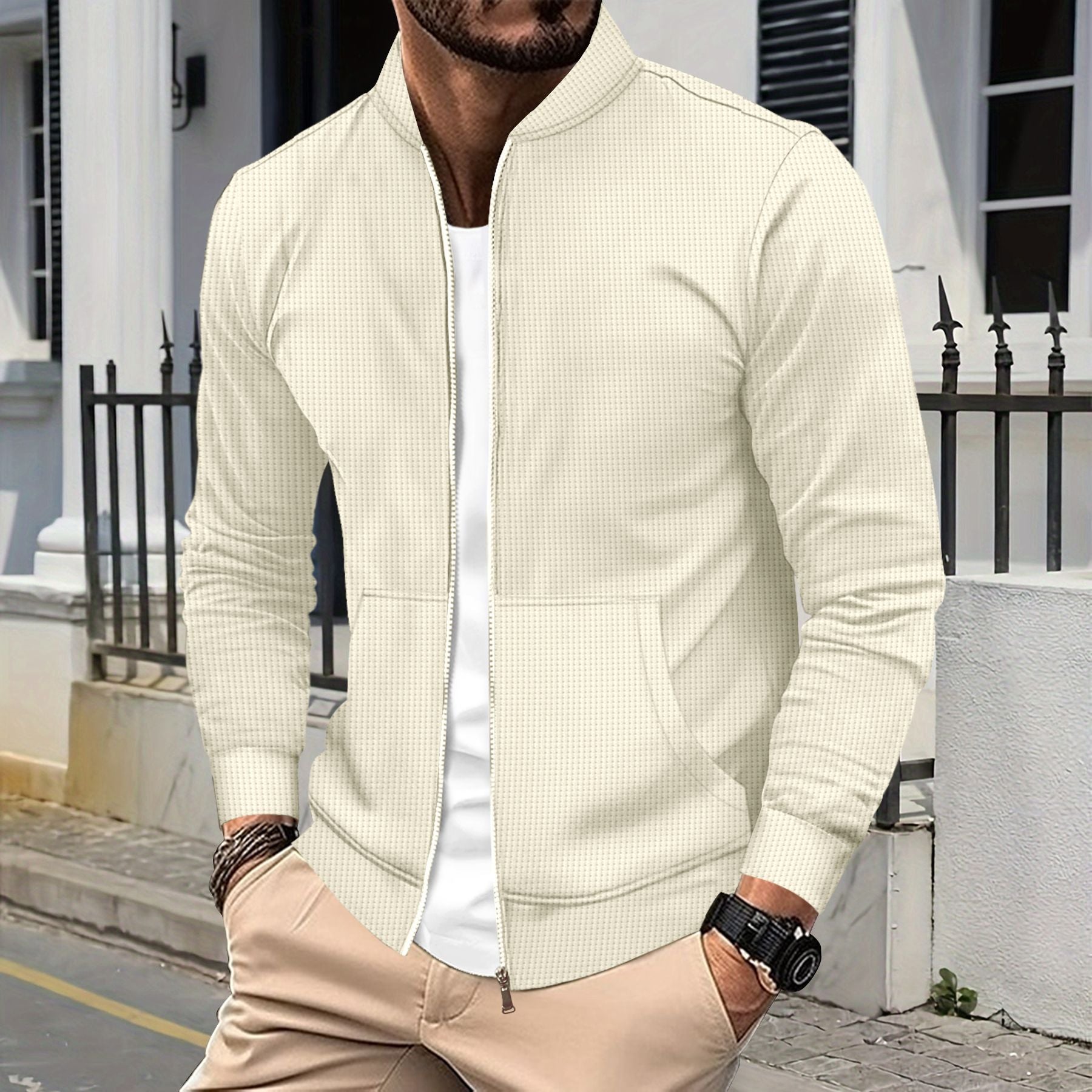 Modische Zip-Jacke Sportlich SlimFit - IdealeKleiden