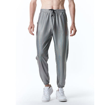 Pantalon en maille pour hommes - Pantalon d'été tendance et métallique