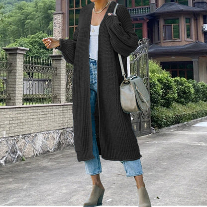 Cardigan en maille pour femme, manches larges, design élégant