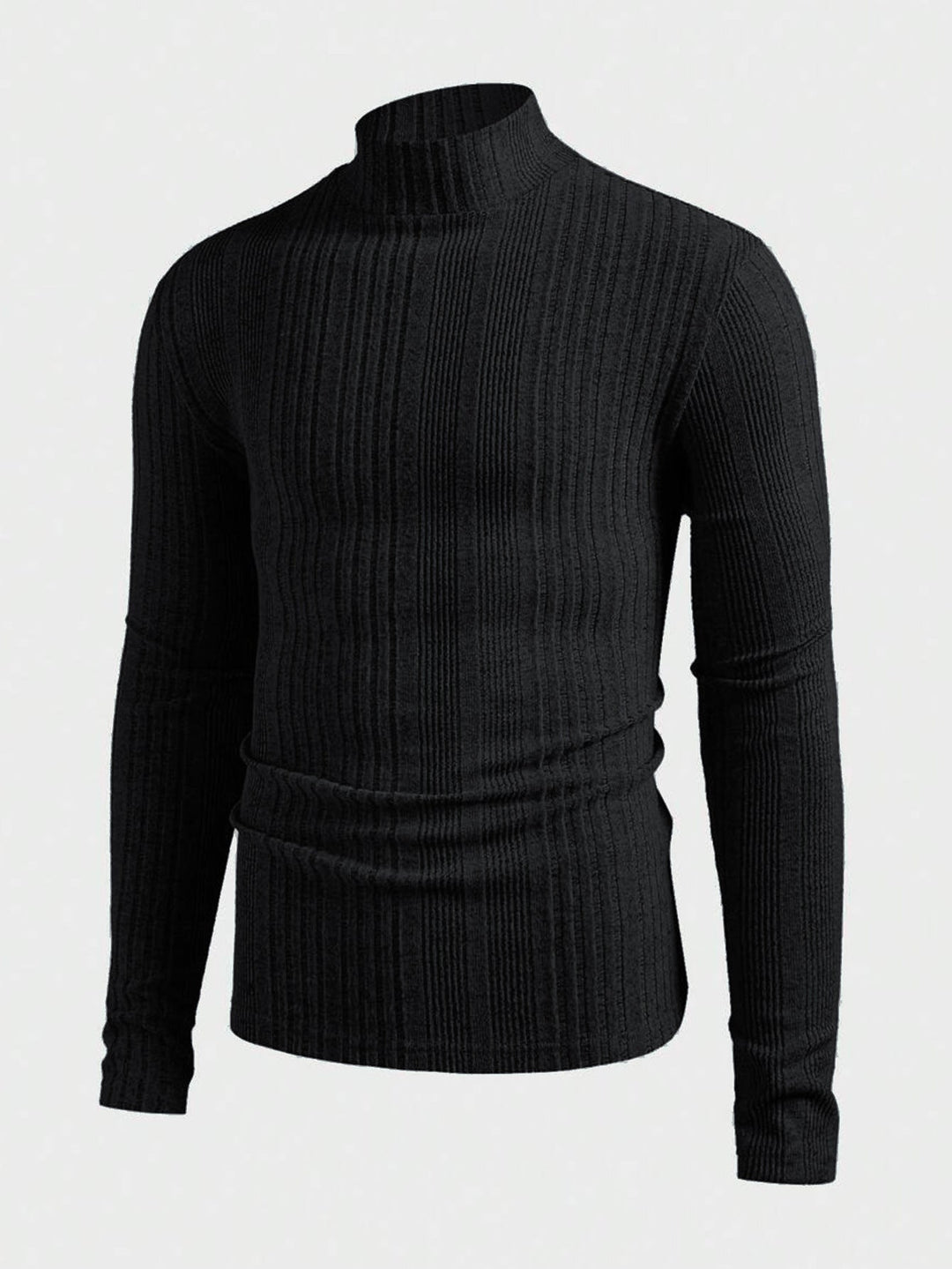 Pull homme tricot col montant effet côtelé