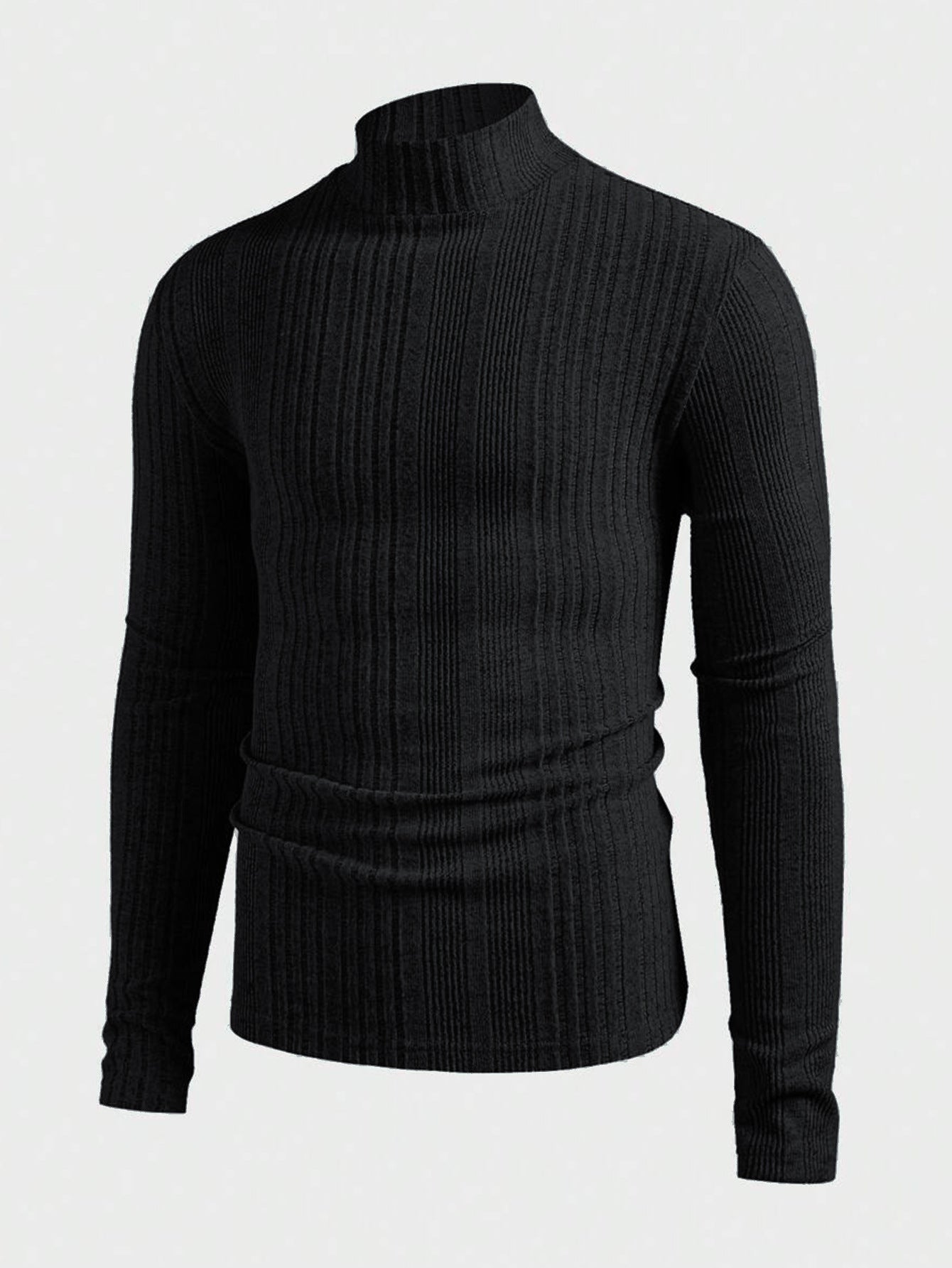 Pull homme tricot col montant effet côtelé