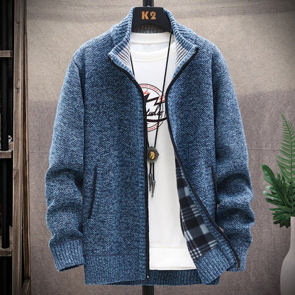 Cardigan homme col montant moderne poches