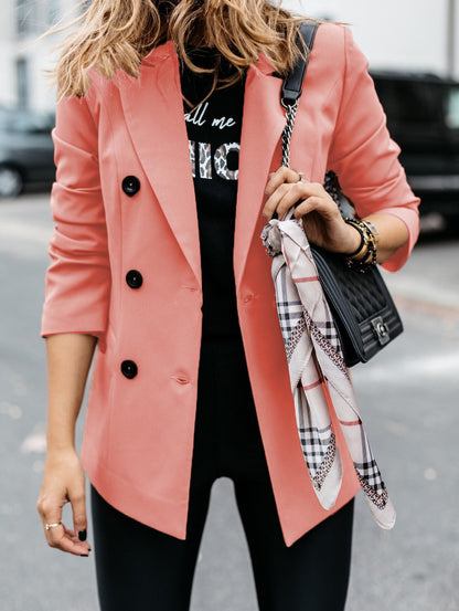 Blazer cintré élégant à double boutonnage pour femme