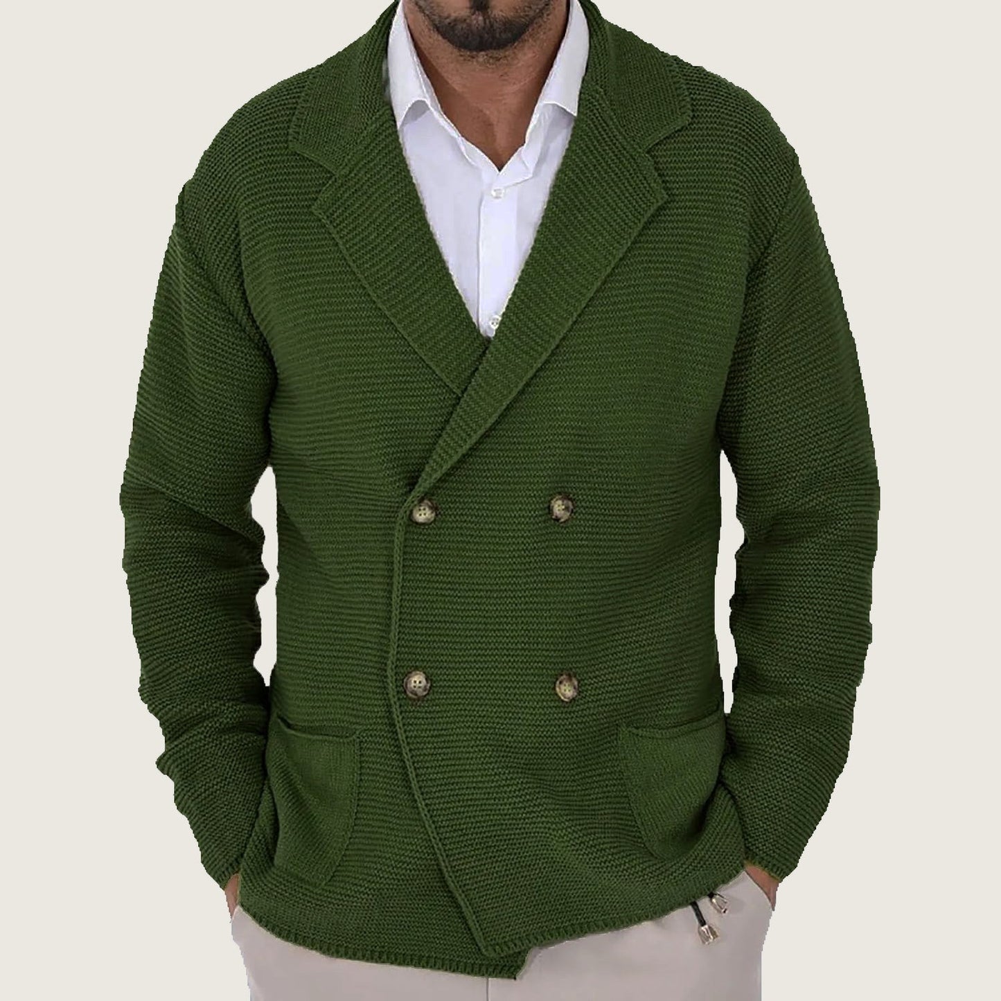 Cardigan Homme Moderne Tendance Avec Poches