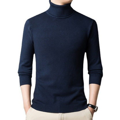 Pull Homme Col Roulé Ajusté Tendance