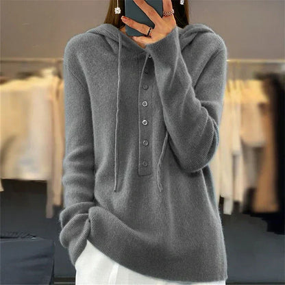 Sweat à capuche ample en maille pour femme