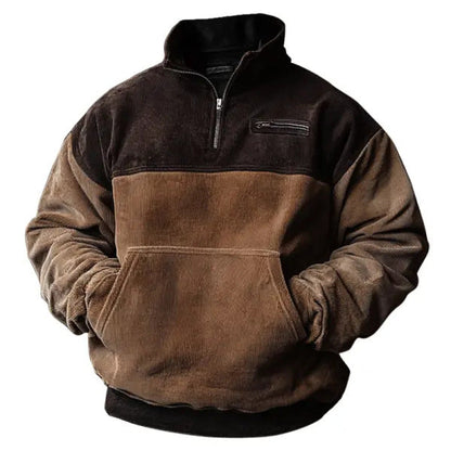 Pull-over homme avec col et poche Pratique