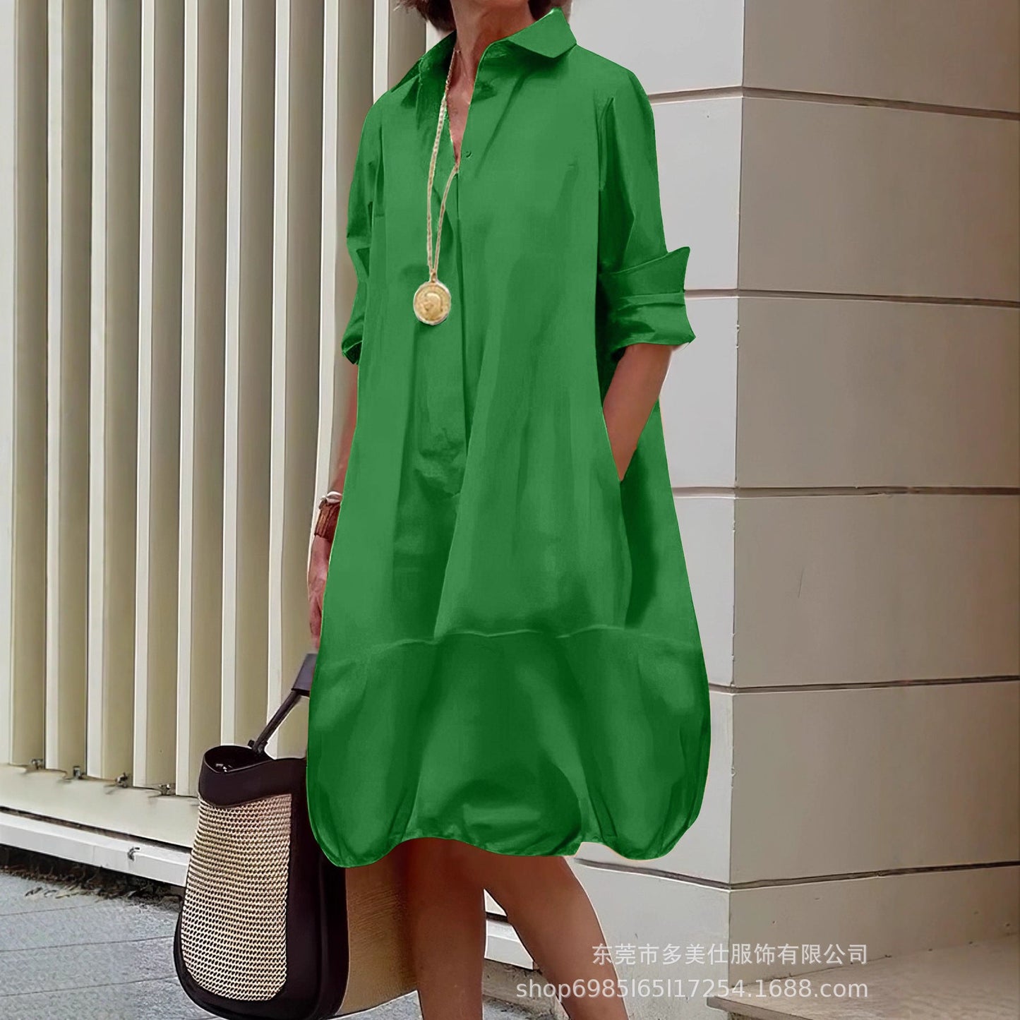 Damen Sommerkleid Leicht Mit Taschen - IdealeKleiden