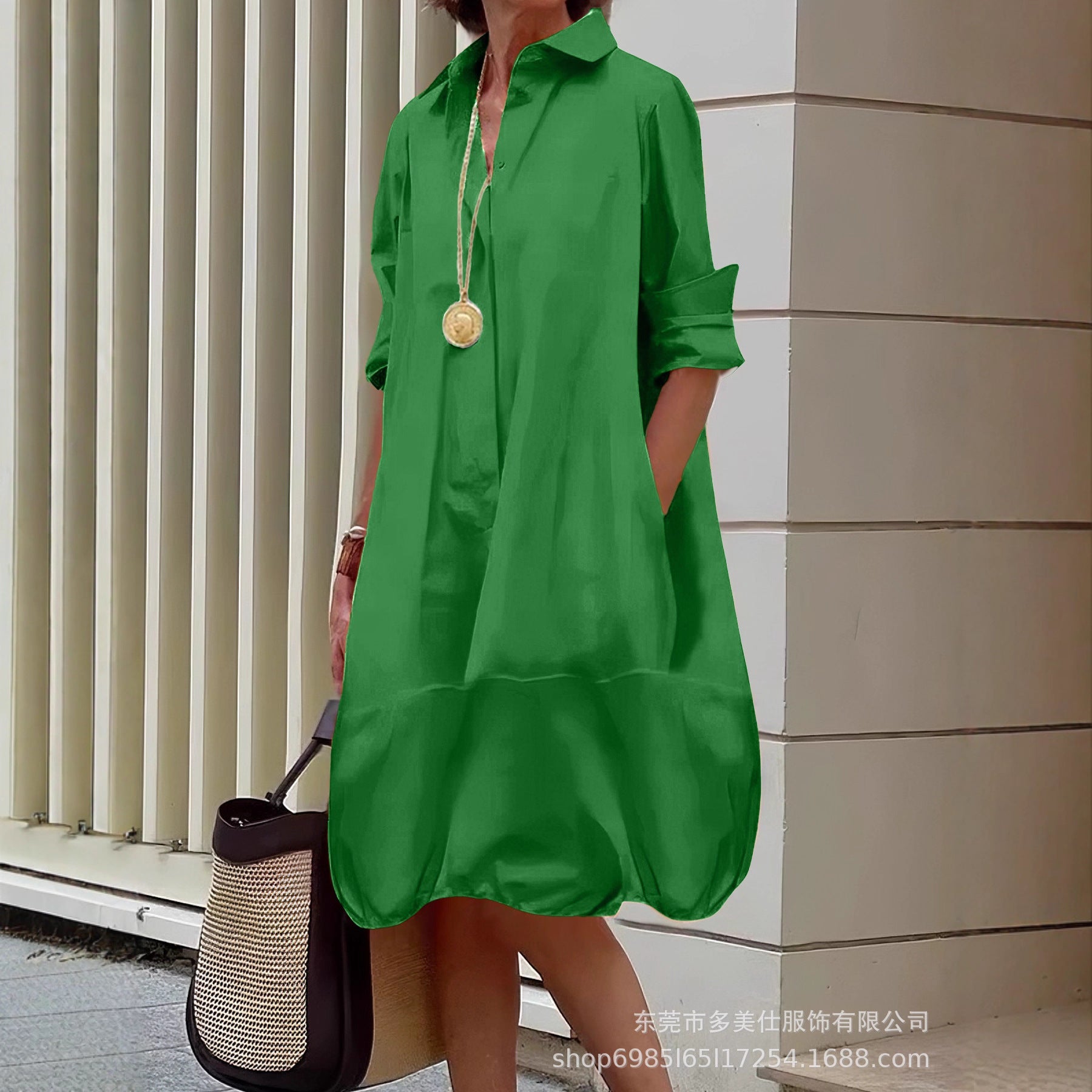 Damen Sommerkleid Leicht Mit Taschen - IdealeKleiden