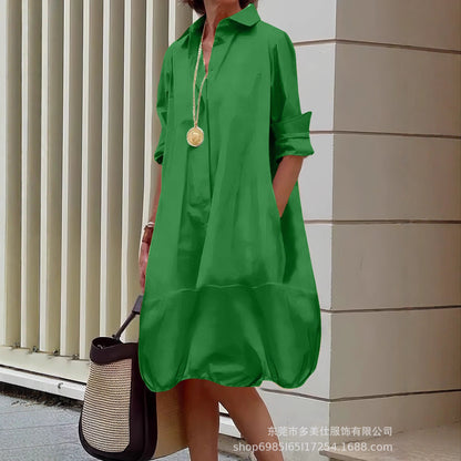 Damen Sommerkleid Leicht Mit Taschen - IdealeKleiden