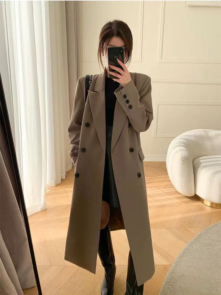 Damen Wollmantel Oversize Elegant Lang - IdealeKleiden