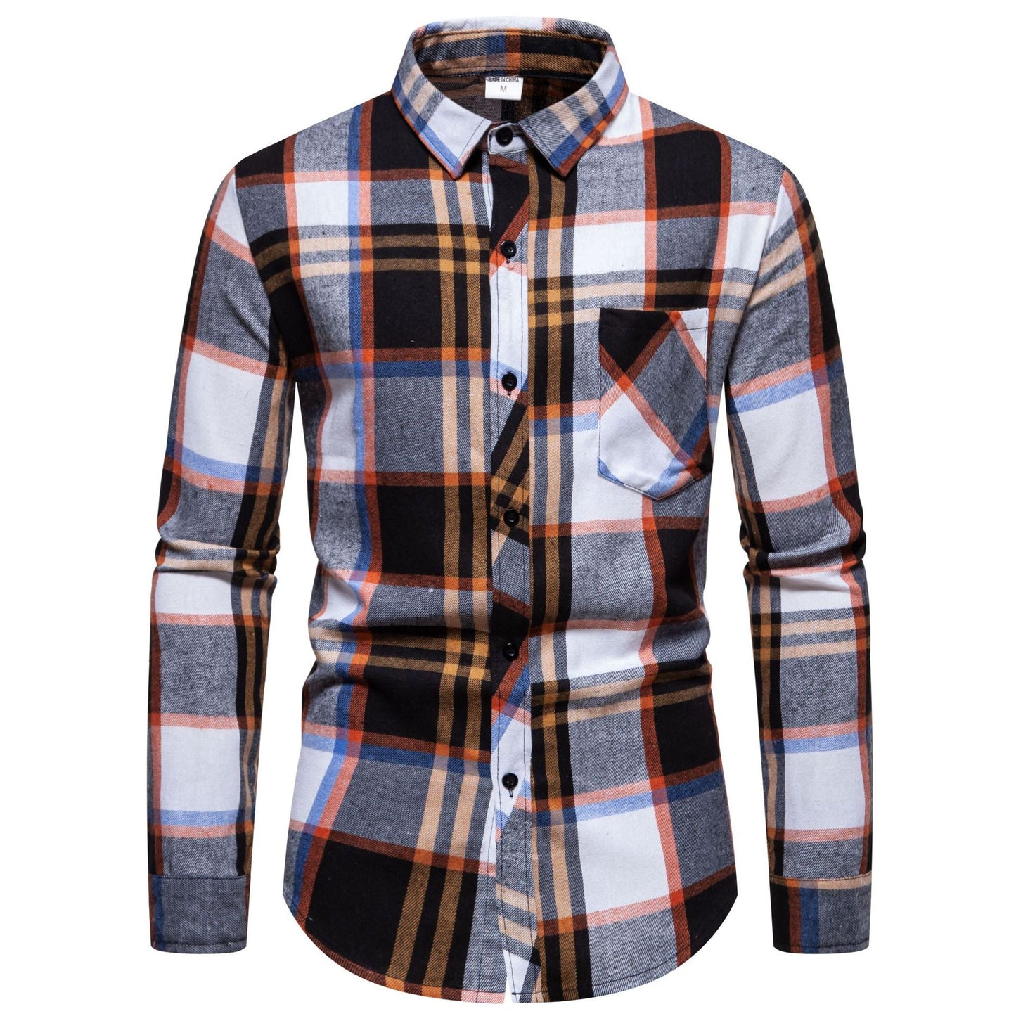 Chemise à carreaux moderne pour homme avec poche poitrine