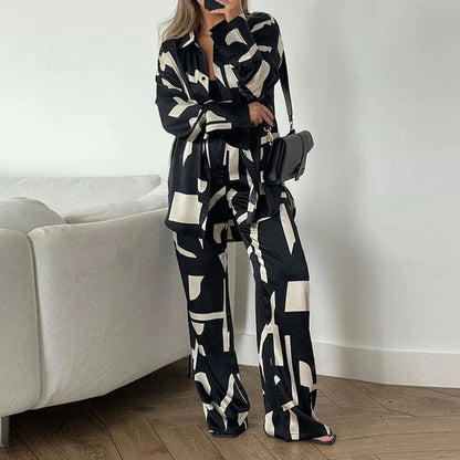 Ensemble de pyjama en satin de soie pour femme, design moderne