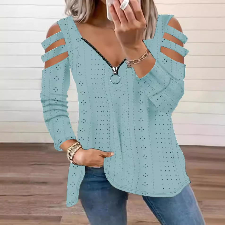 Débardeur femme avec manches cut-out et décolleté en V profond