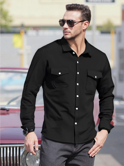 Chemise Homme Manches Longues Coupe Moderne Décontractée