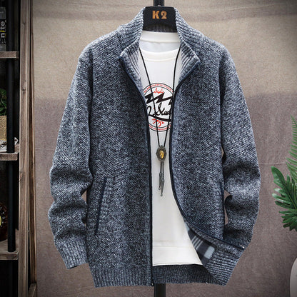Cardigan homme col montant moderne poches
