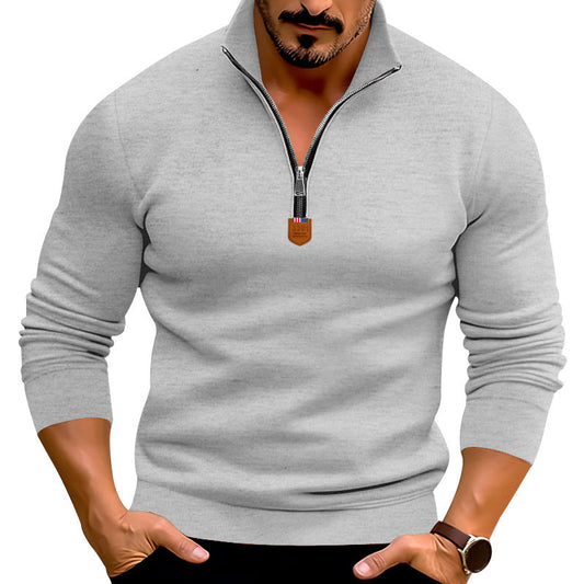 Herren Sportpullover Modern Stehkragen Elastisch - IdealeKleiden