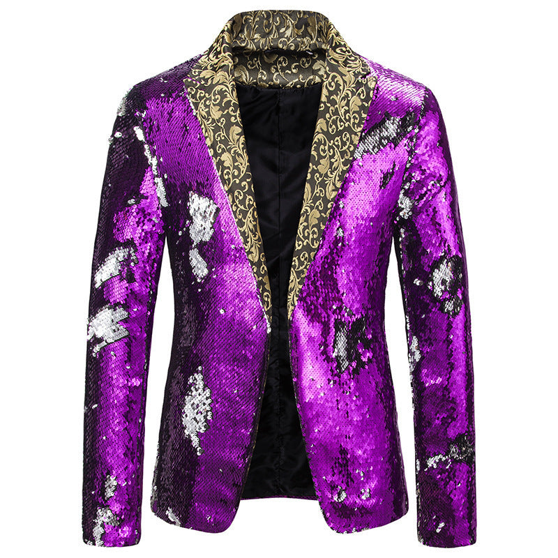 Blazer glamour pour homme à effet pailleté