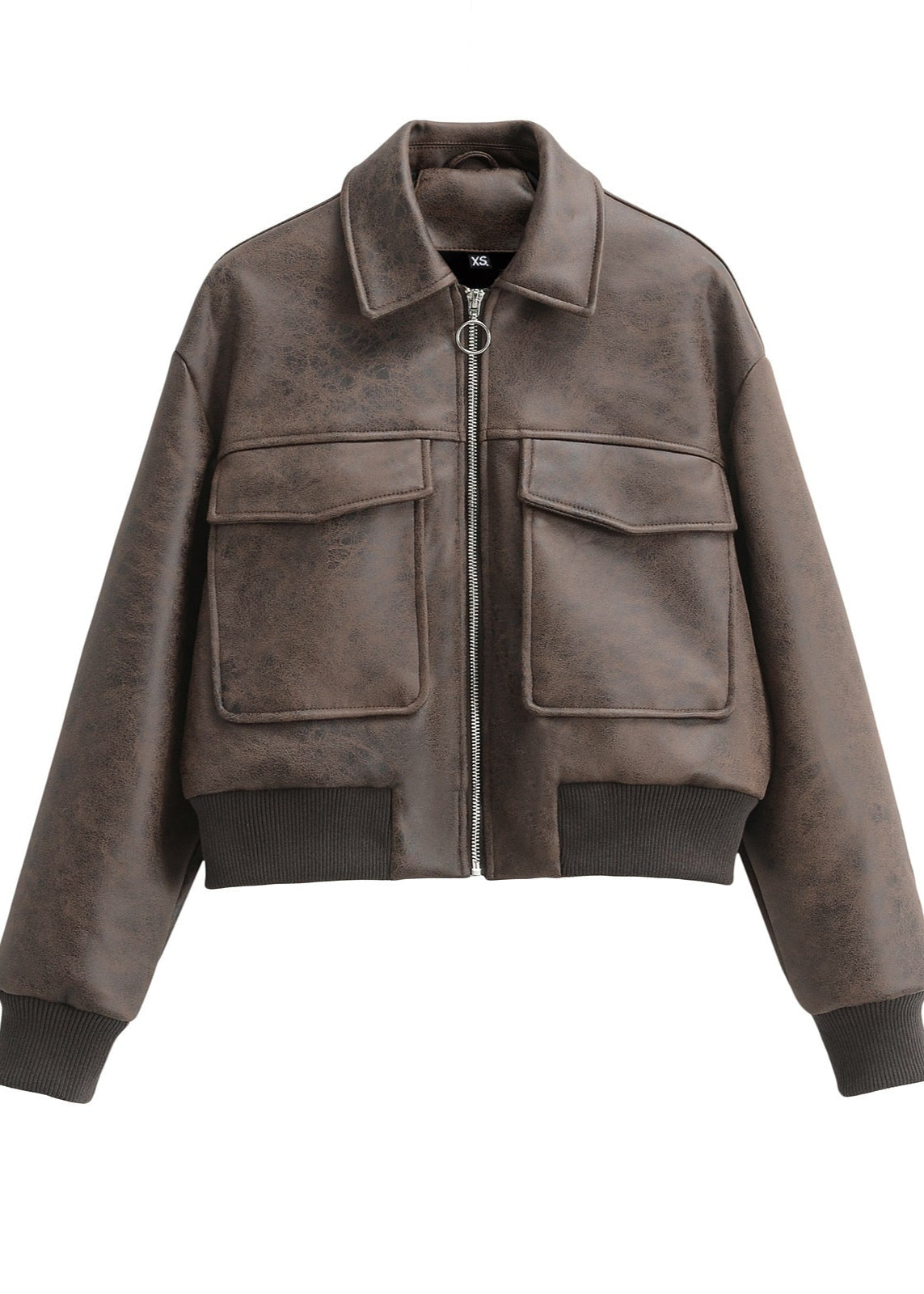 Blouson stylé en similicuir au look rétro