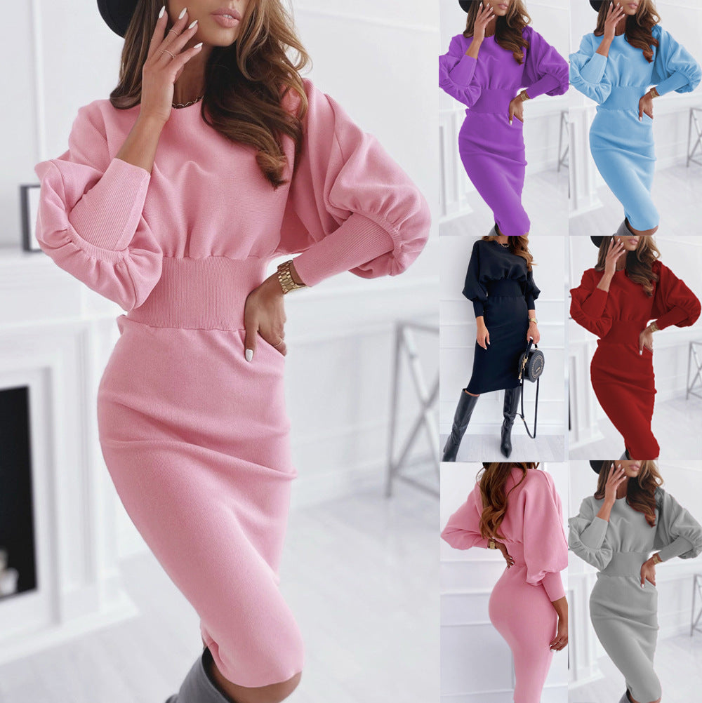 Damen Strickkleid Elegant Figurformend - IdealeKleiden